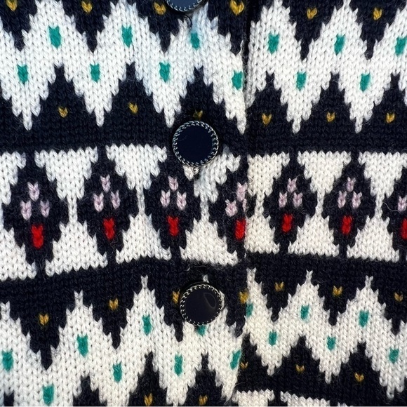 La Ligne Merino Wool Recurate Courchevel Henley fair isle sweater size xl - Picture 5 of 11